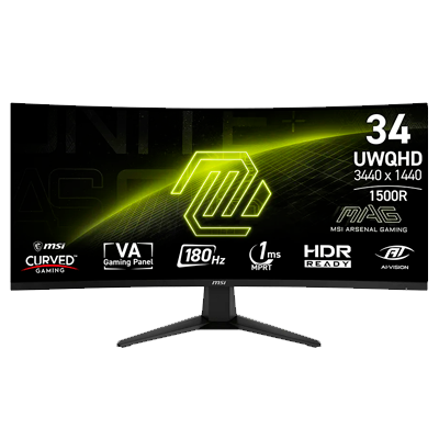 LED MSI 34 Fast VA CURVO 2K UWQHD (1ms-180Hz) MAG 346CQ 1